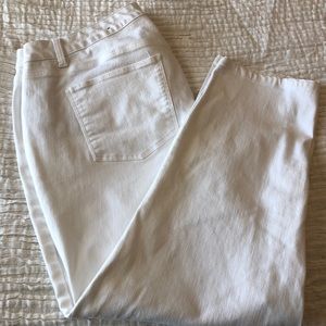 Talbots Slim Ankle Curvy White Jeans 18 W
